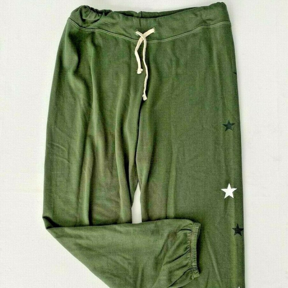 Sundry Jogger Black White Star Sweatpants Green